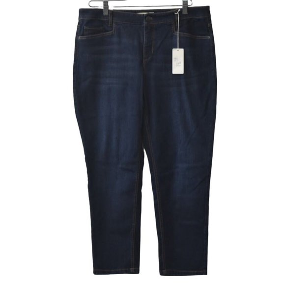 J Jill Smooth Fit Denim Jeans Womens 14P Slim Ankle Dark Wash - Picture 1 of 11